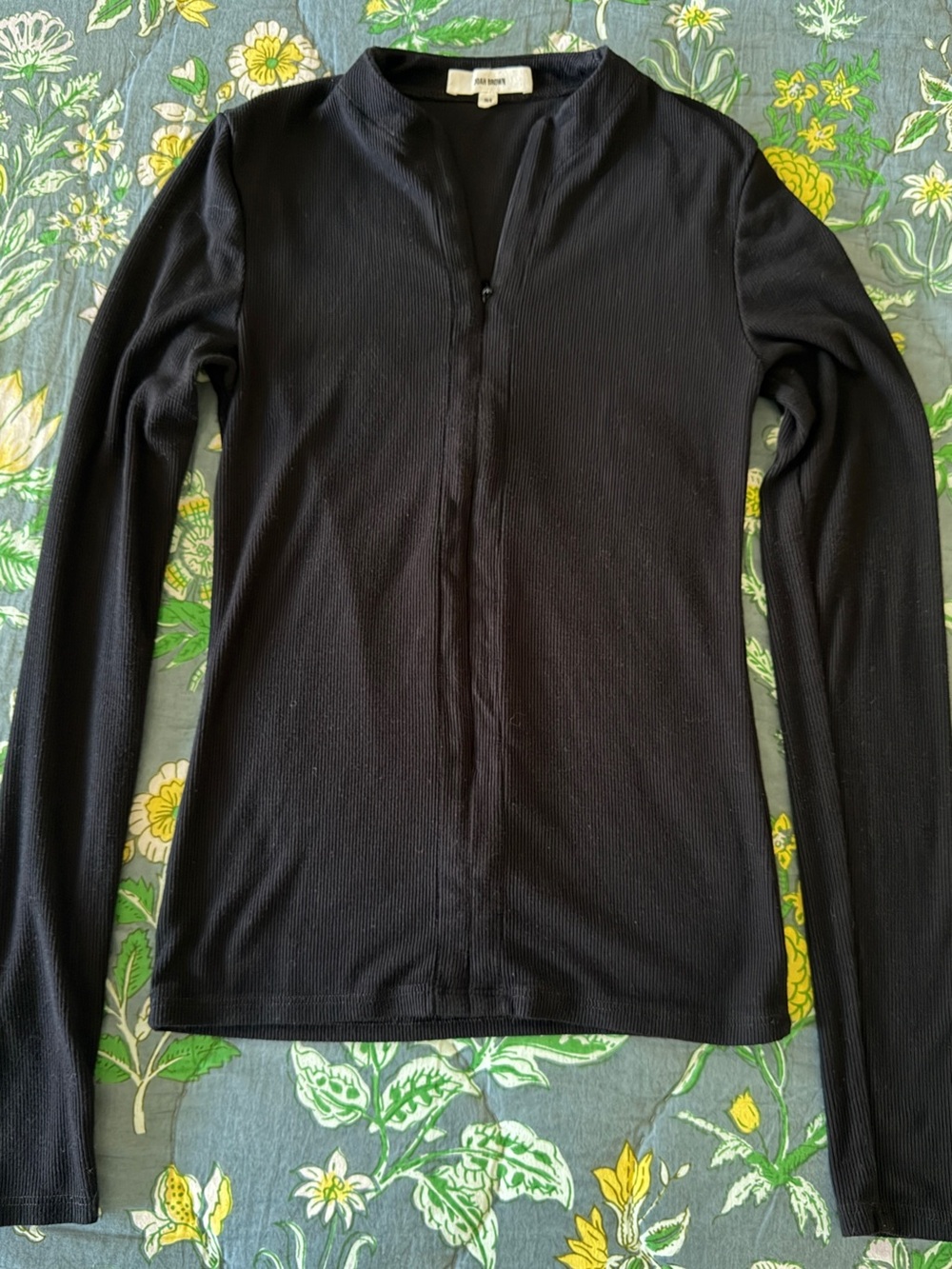 Joah Brown Invisible Zip Long Sleeve | Black FlexRib | XS